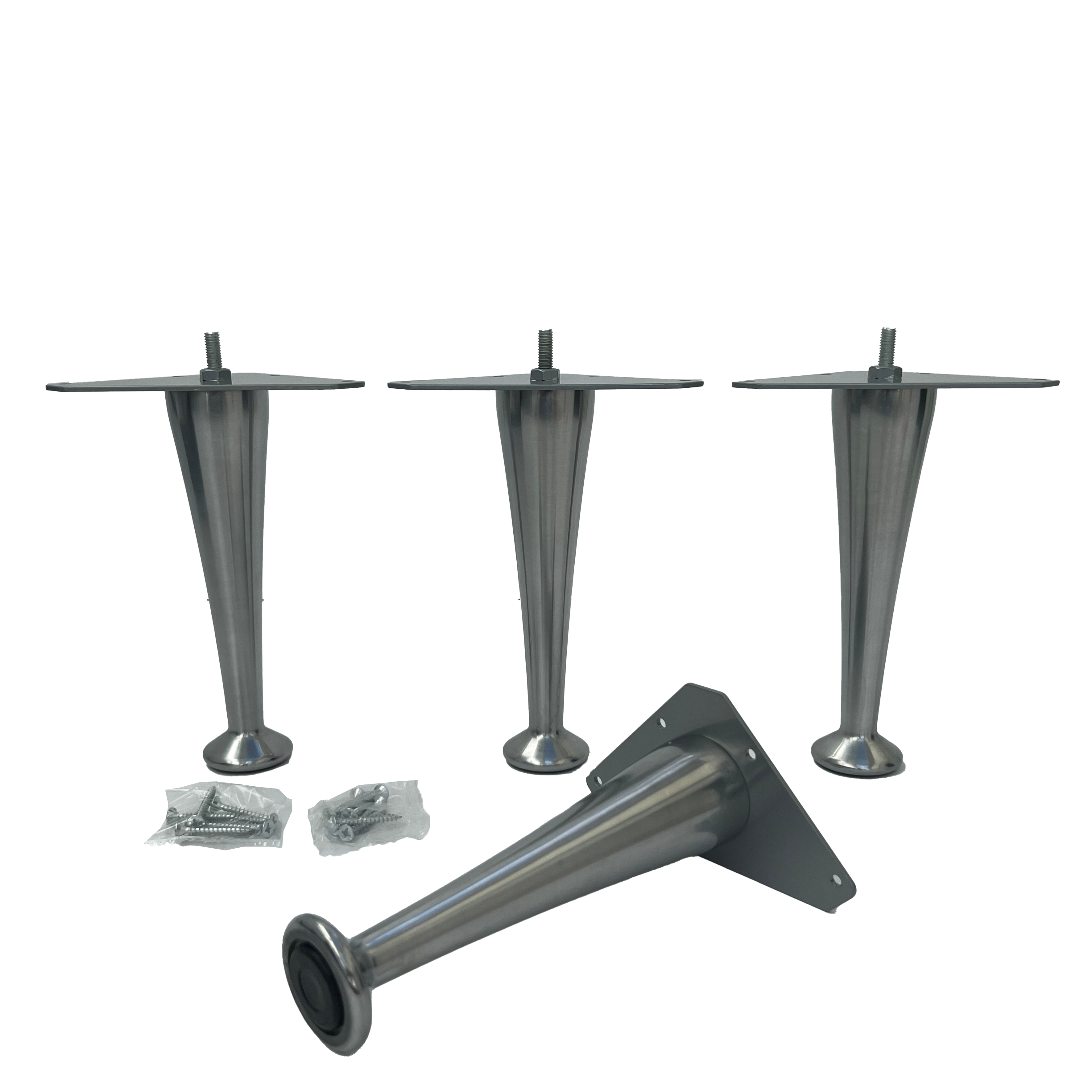 Sängben / soffben CHAMP, rostfritt stål-look (4 st.)