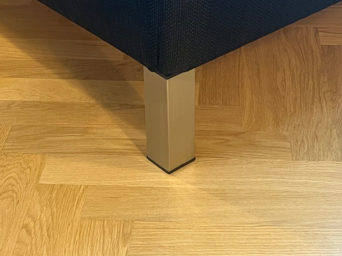 Sengeben / sofaben SQUARE, rustfrit stål look (4 stk.) - Copenhagenhomedesign