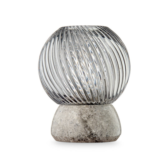 Twist of Marble värmeljushållare, silver/smoke • Design by Us