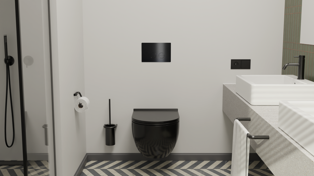Handdukstang, svart (charcoal) • d line
