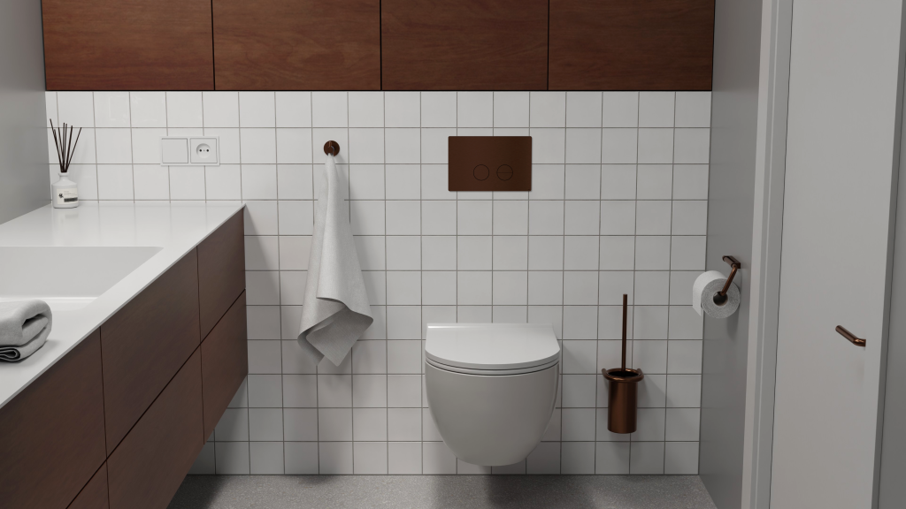 Toalettborsthållare, brons/brunerad finish • d line