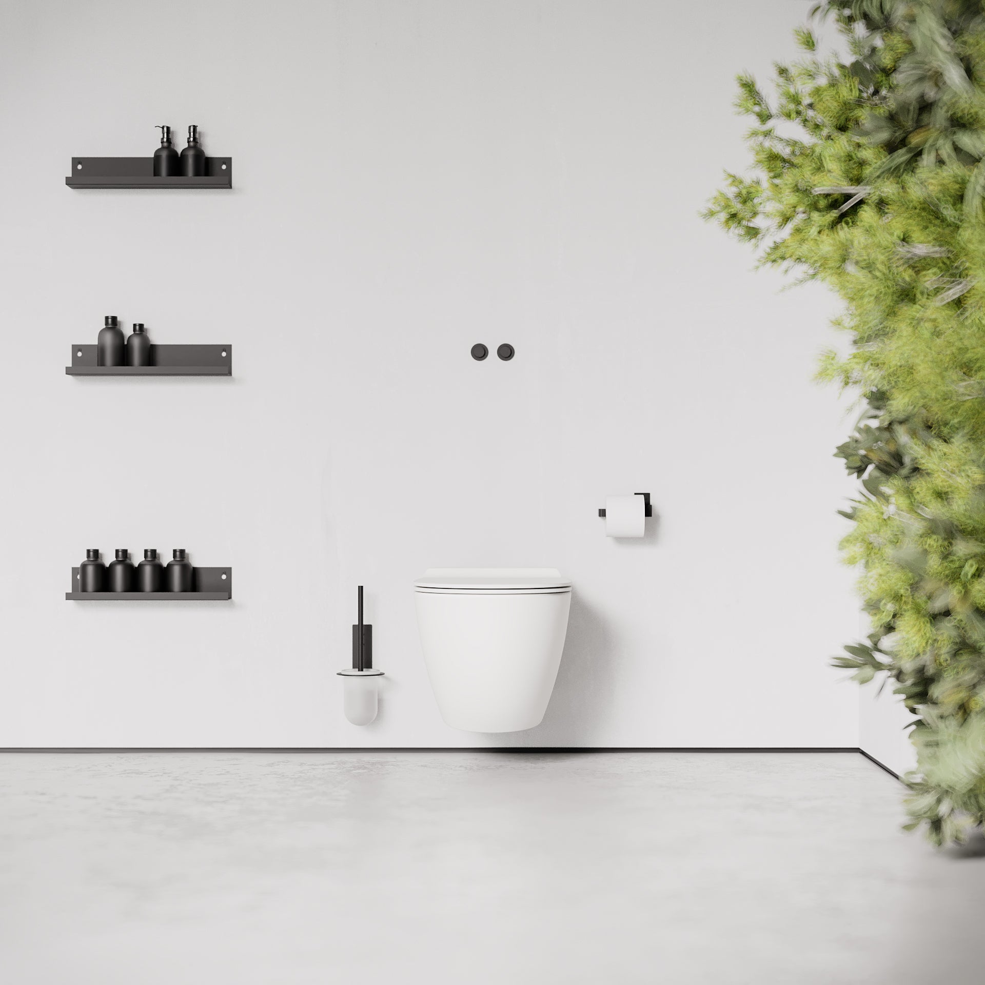 Toalettborste, svart • NICHBA