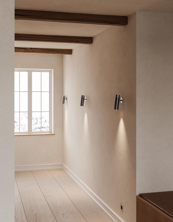 Patrone Recessed vägglampa med täckplatta, rostfritt stål-look • Thorup Copenhagen
