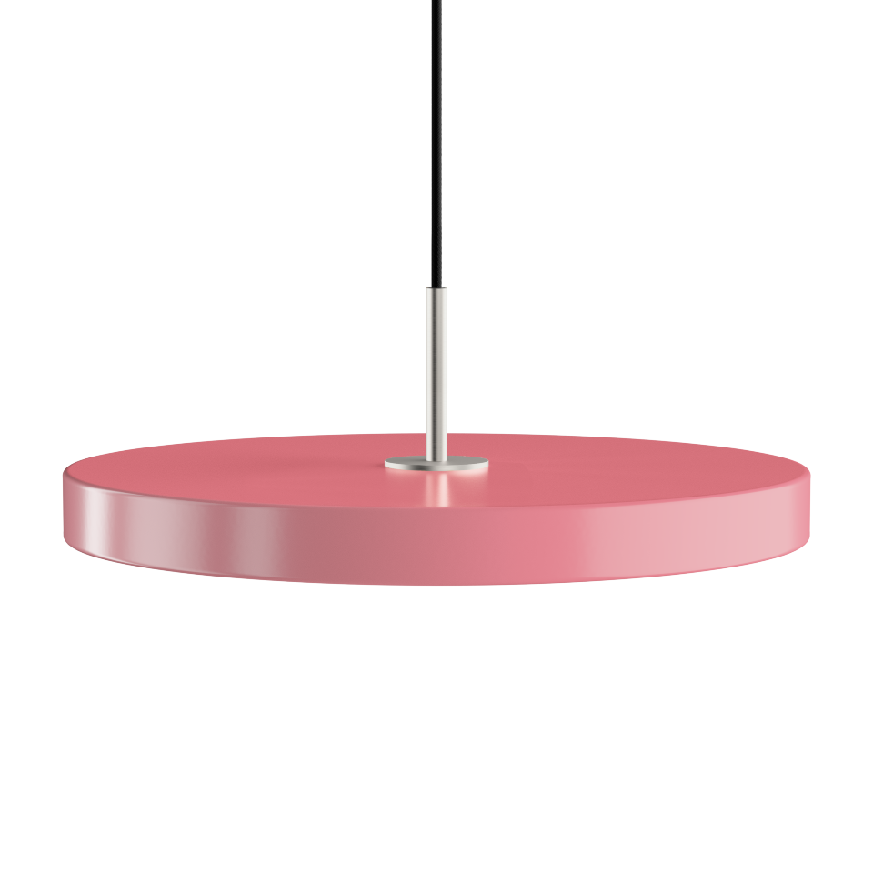 Asteria Plus pendellampa, rosa och stål • UMAGE - Copenhagenhomedesign