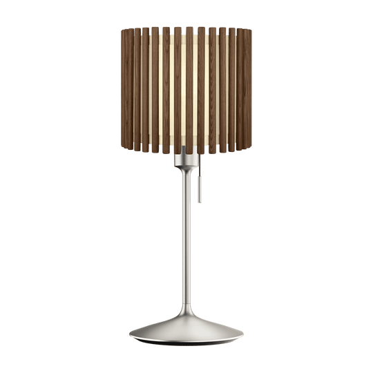 Komorebi Circle bordslampa, mörk ek och borstad stållook • UMAGE