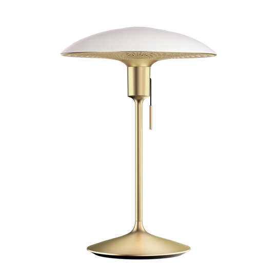 Bordslampa Manta Ray, vit och mässing • UMAGE