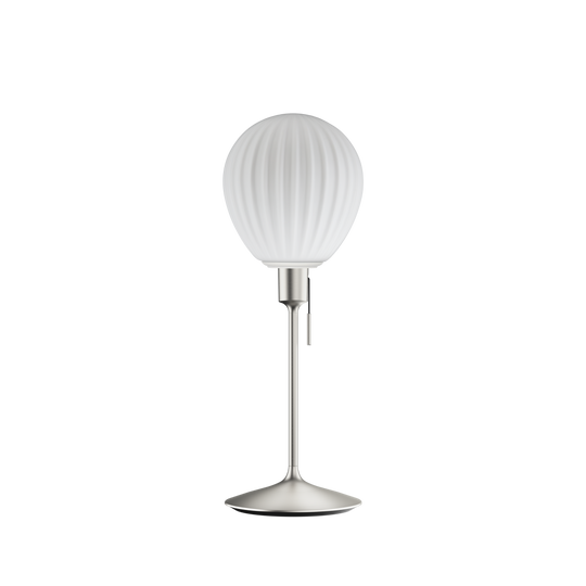 Around the World bordslampa, vit och borstad stål look • UMAGE