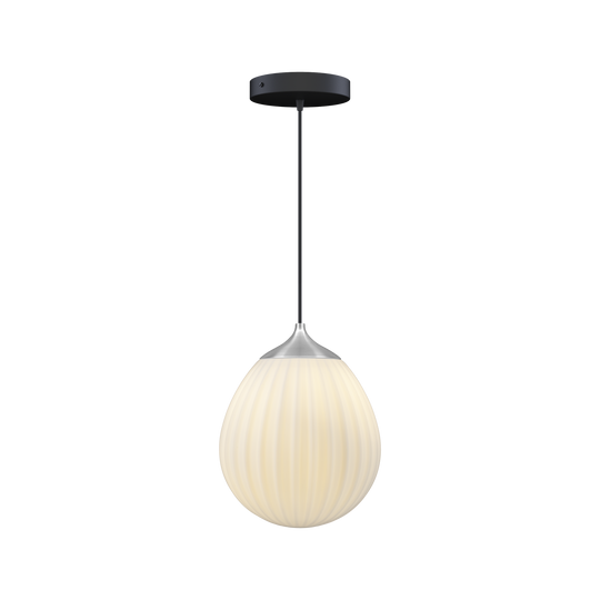 Around the World taklampa med rosett, vit, borstat stål-look och svart • UMAGE