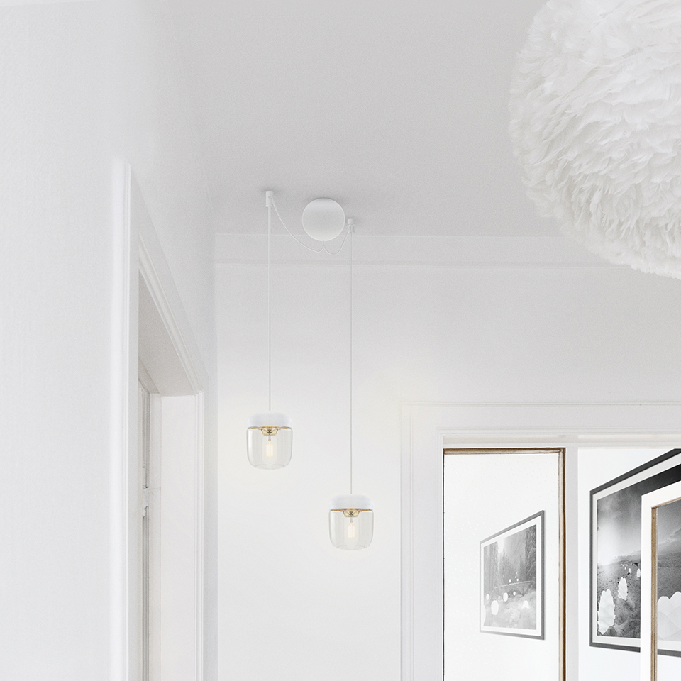 Canonball Cluster 2 takkåpa med 2 sladdar och E27-socklar, vit • UMAGE - Copenhagenhomedesign