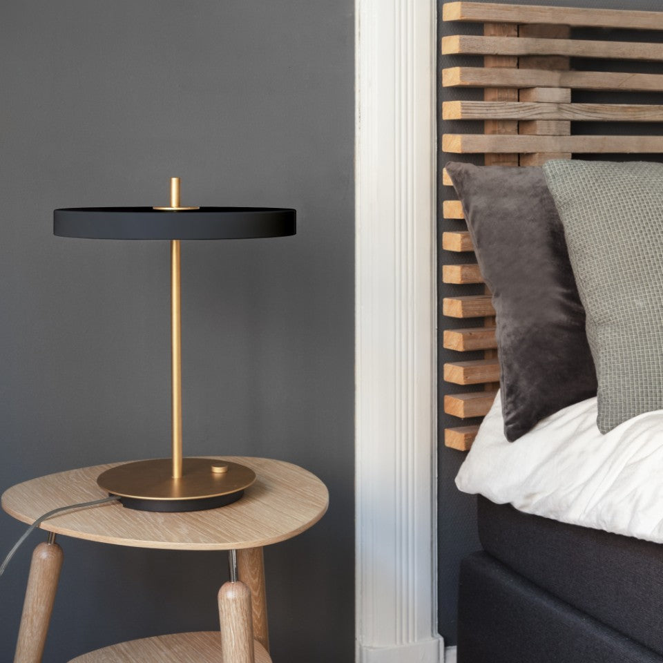 Asteria Table bordlampe, grå og messing • UMAGE - Copenhagenhomedesign