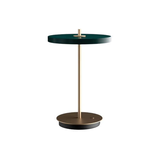 Asteria Move portabel bordslampa, grön och mässing • UMAGE