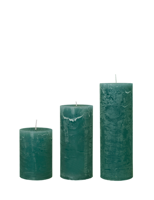Rustikt blockljus, diameter 10 cm - MOSS • Cozy living