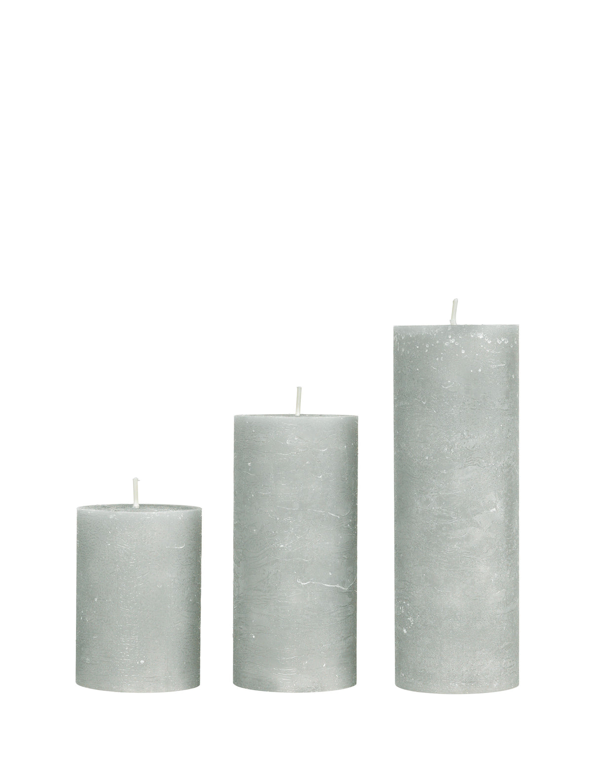 Rustic candle bloklys, diameter 7 cm - PEARL GREY • Cozy living - Copenhagenhomedesign