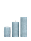 Rustikt blockljus, Ø 7 cm – POETIC BLUE • Cozy living
