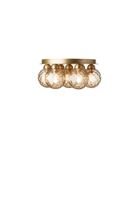 Apiales 7 Plafond ljuskrona, brushed brass / optic gold • NUURA