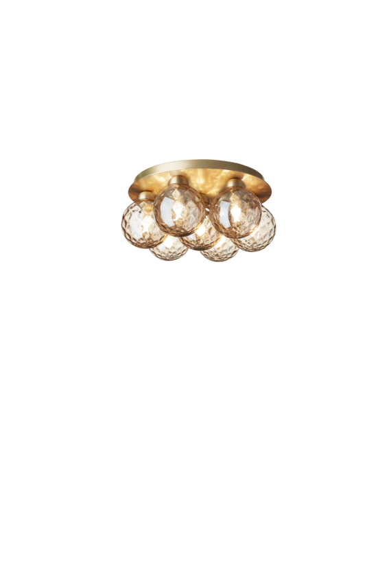 Apiales 7 Plafond ljuskrona, brushed brass / optic gold • NUURA