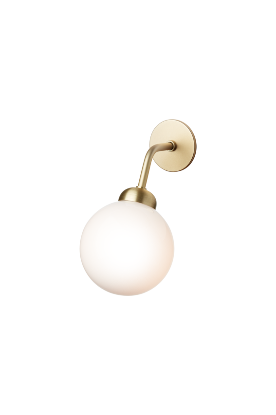 Apiales Wall Hard-wired vägglampa, brushed brass / opal • NUURA