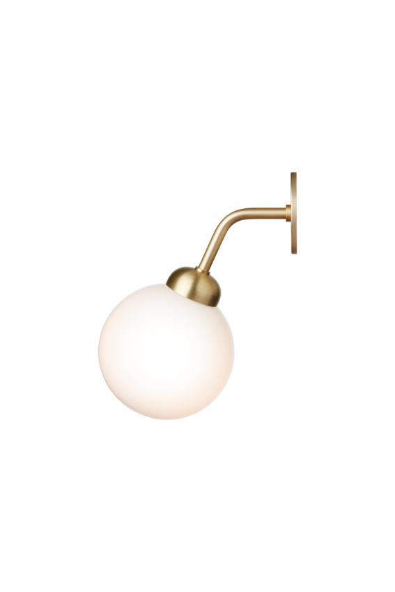 Apiales Wall Hard-wired vägglampa, brushed brass / opal • NUURA