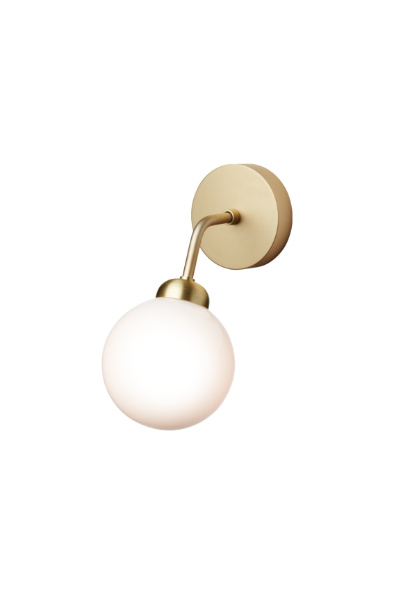 Apiales Wall vägglampa, brushed brass / opal • NUURA