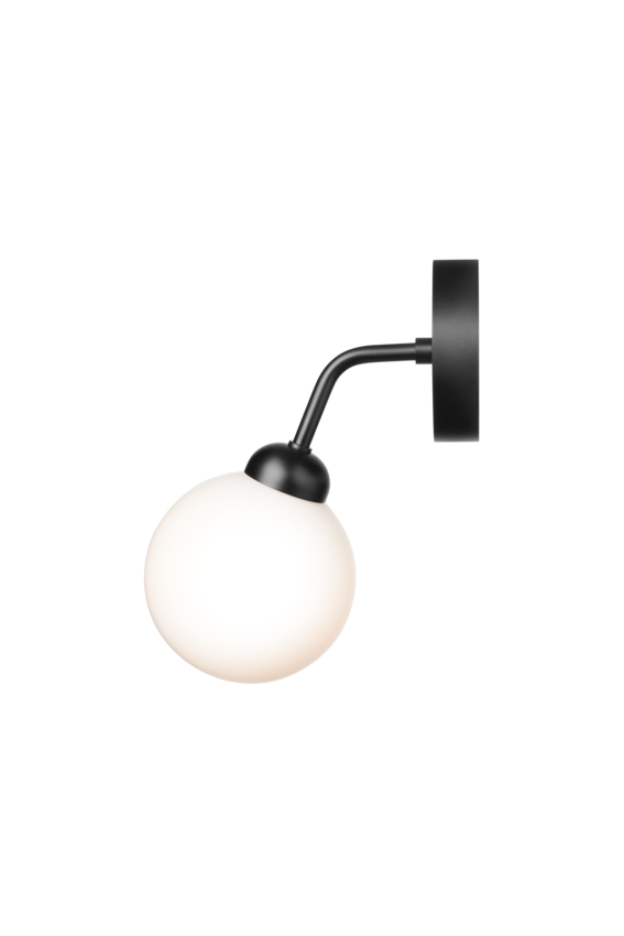 Apiales Wall vägglampa, satin black / opal • NUURA