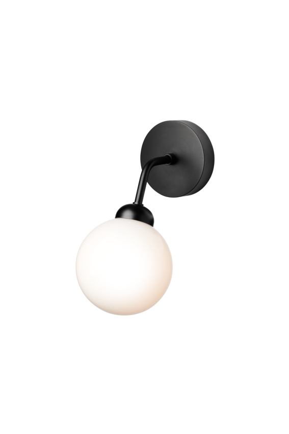 Apiales Wall vägglampa, satin black / opal • NUURA