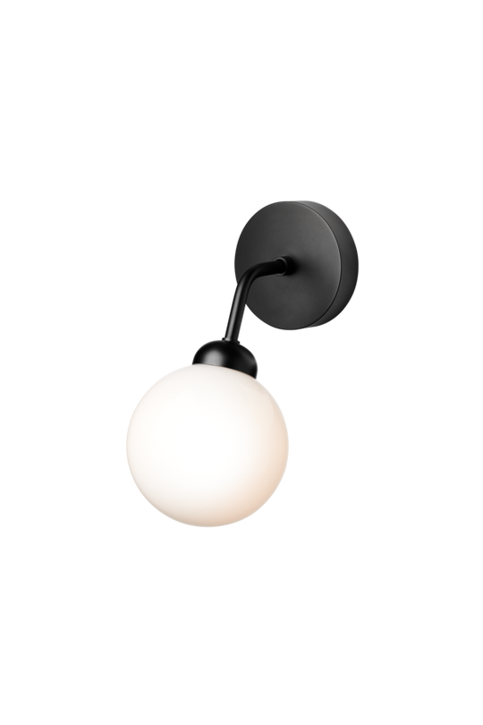 Apiales Wall vägglampa, satin black / opal • NUURA