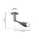 Arne Jacobsen dörrhandtag – AJ111 dörrhandtag i borstat rostfritt stål 111 mm, stor modell