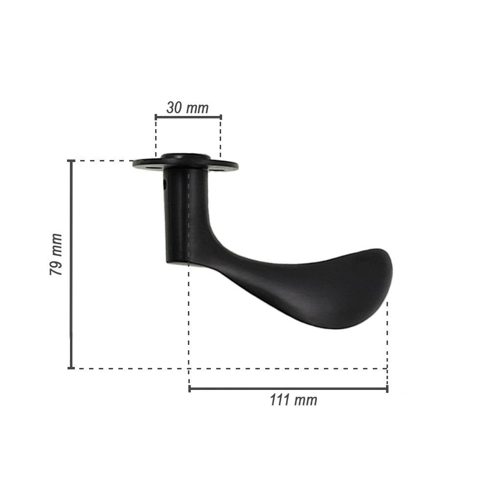 Arne Jacobsen dörrhandtag – AJ111 dörrhandtag med charcoal-finish 111 mm stor modell c/c 30 mm.