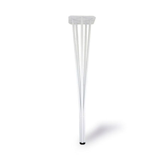 Bordsben med fem rör, matt vitt, justerbara 71–73 cm (4-pack)