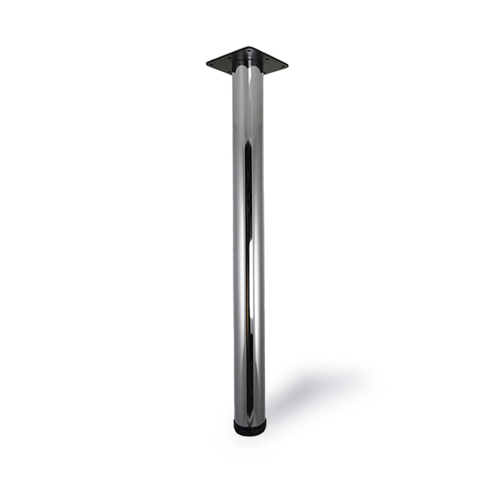 Bordsben Ø60 mm i blank krom, justerbar, höjd 71 cm. (4 st.)