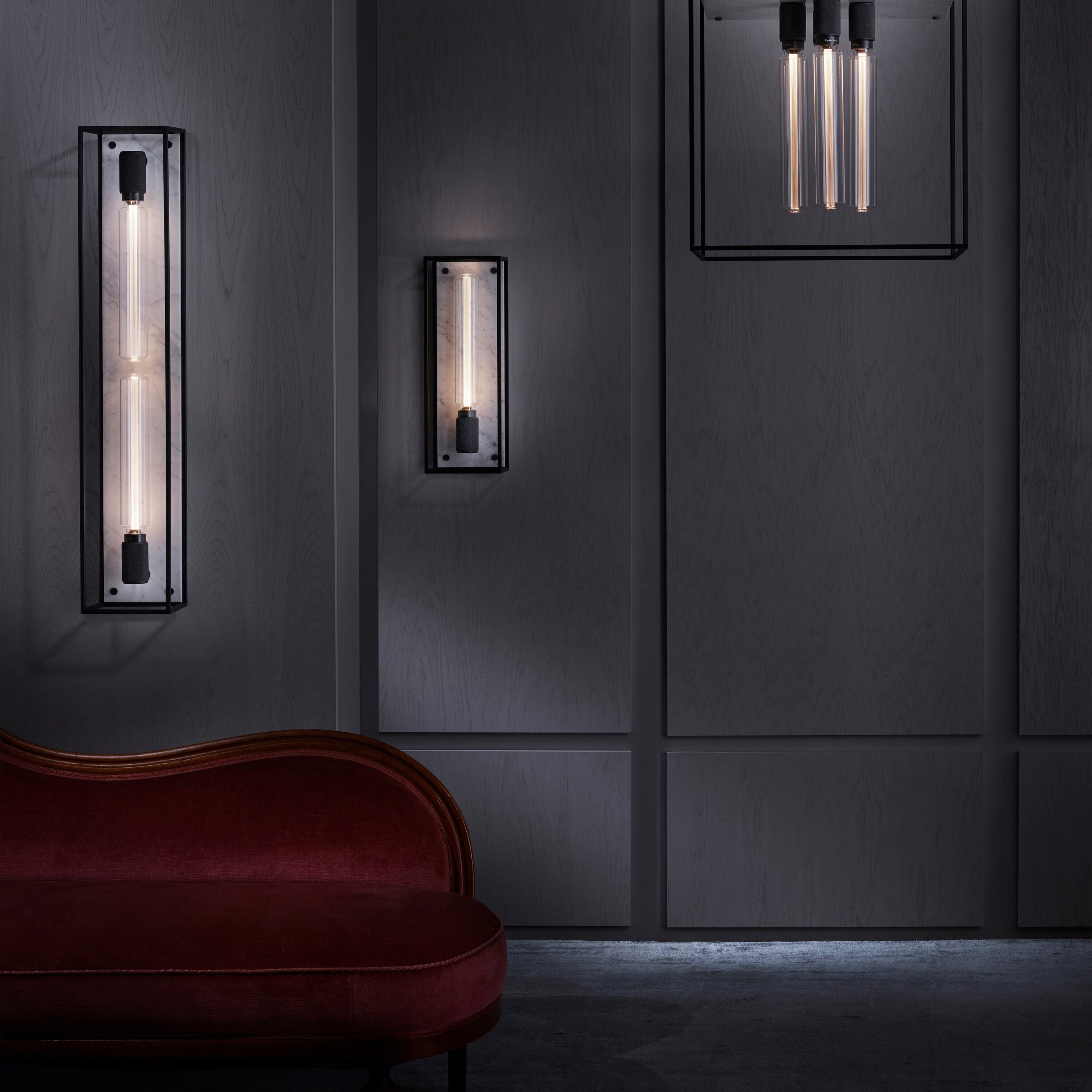 Caged 4.0 taklampa med vit marmor  • Buster + Punch