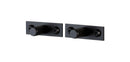 Linear möbelknoppar i svart med linjerat mönster och bakplatta – 2 st.  • Buster + Punch