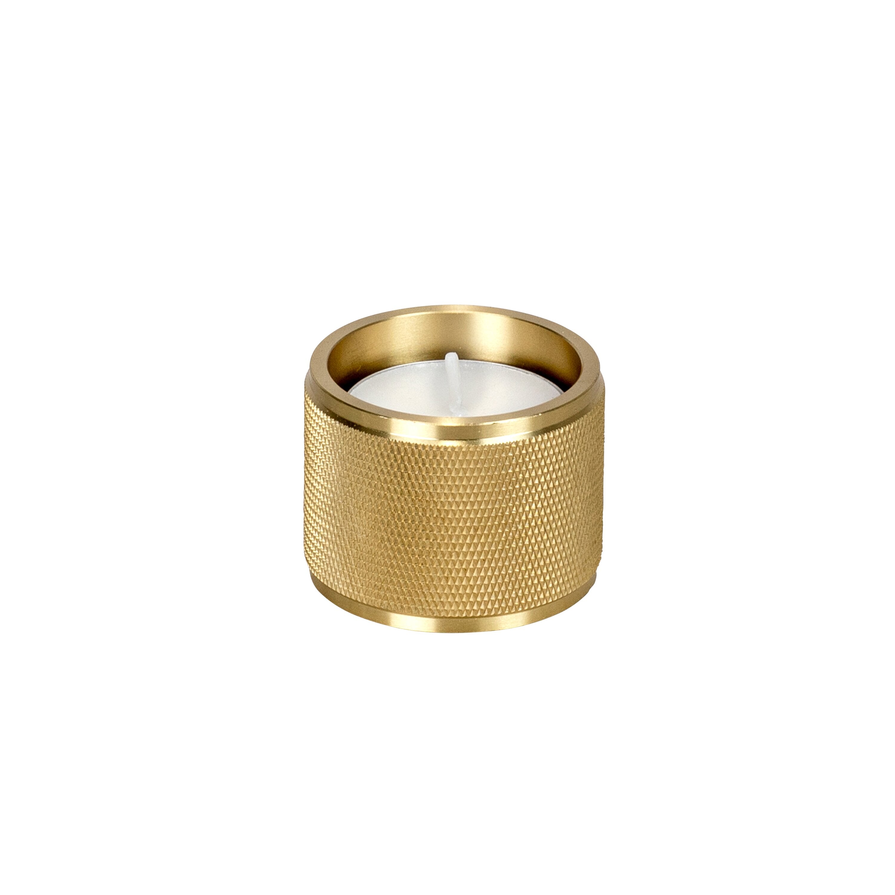 Tealight värmeljushållare i massiv mässing med lack med diamantslipat mönster  • Buster + Punch