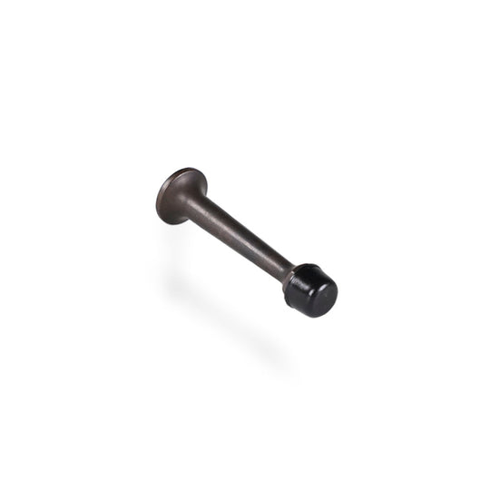 Dörrstopp i brunerad mässing, svart plastkåpa, 78 mm