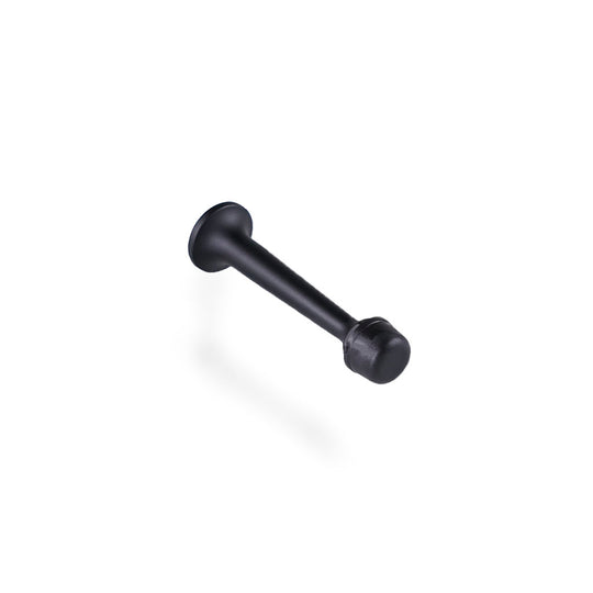 Dörrstopp i matt svart, svart plastkåpa, 78 mm