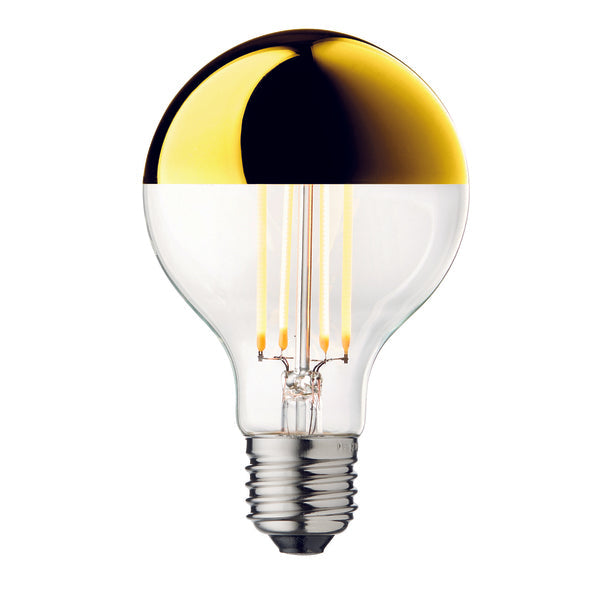 Glödlampa från Design by Us med guldfärgad toppförsegling. 