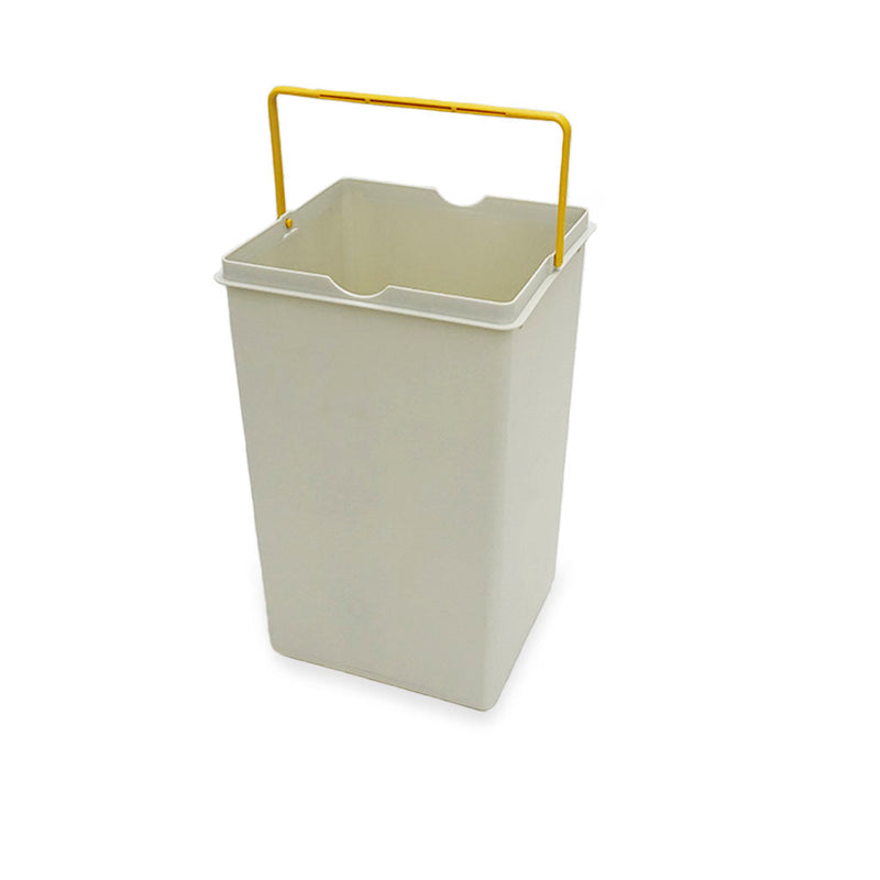 Stockholm 14L Sand Yellow • Avfallshink på 14 liter i sandfärgad plast med gult handtag.