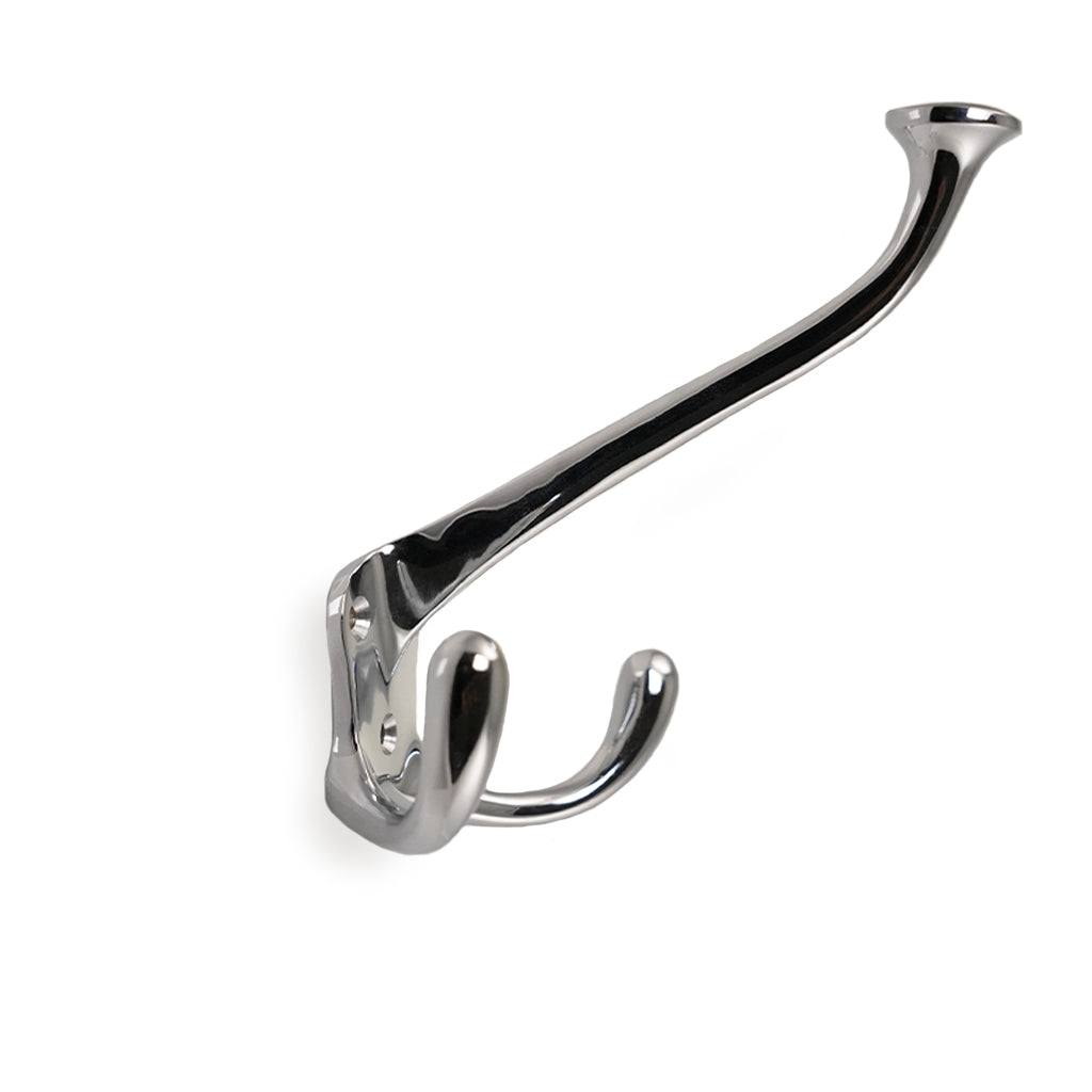 Kungsholmen • Hattkrok dubbel, blank krom 111 mm.