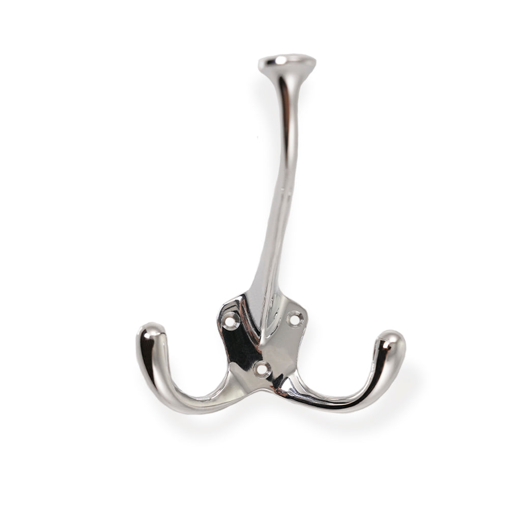 Kungsholmen • Hattkrok dubbel, blank krom 111 mm.