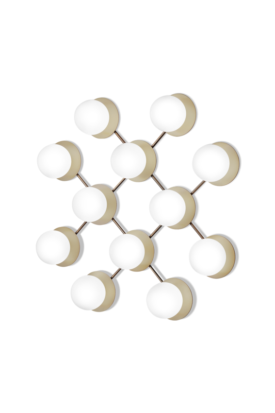 Liila 12 vägg- och taklampa, nordic gold / opal • NUURA