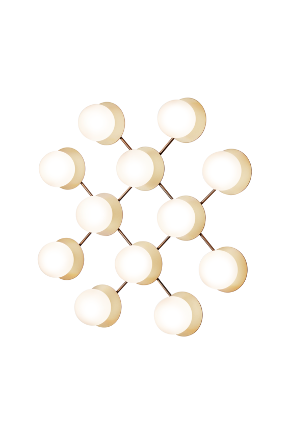 Liila 12 vägg- och taklampa, nordic gold / opal • NUURA