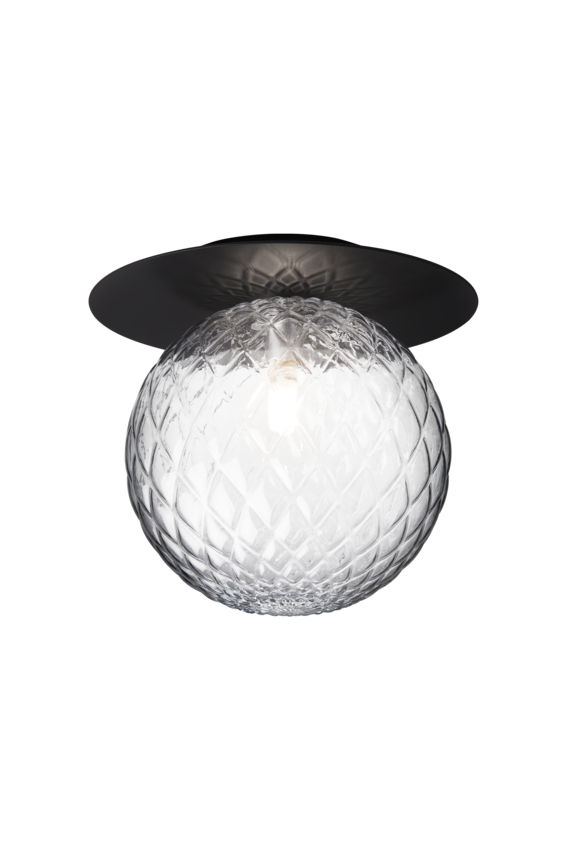 Liila 1 vägg- och taklampa, black / optic clear • NUURA