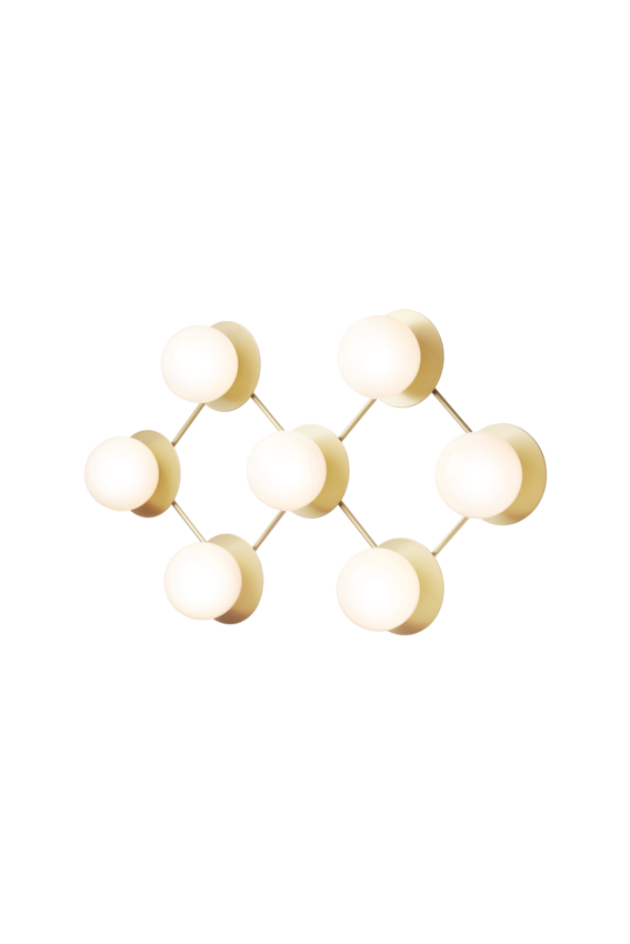 Liila 7 vägg- och taklampa, nordic gold / opal • NUURA