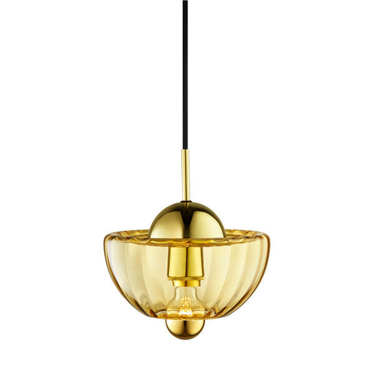 Lotus pendellampa, amber • Design by Us