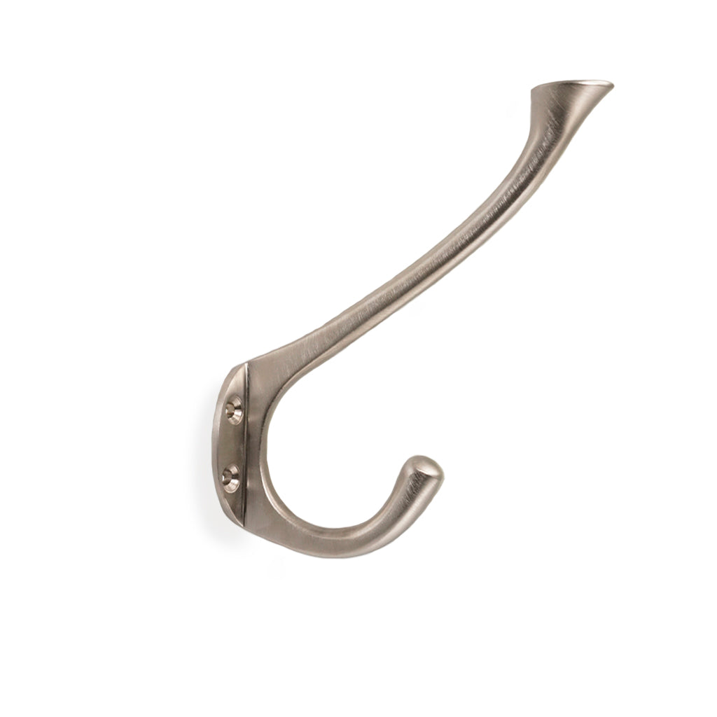 Lund • Hattkrok enkel, satinförnicklad 120 mm.