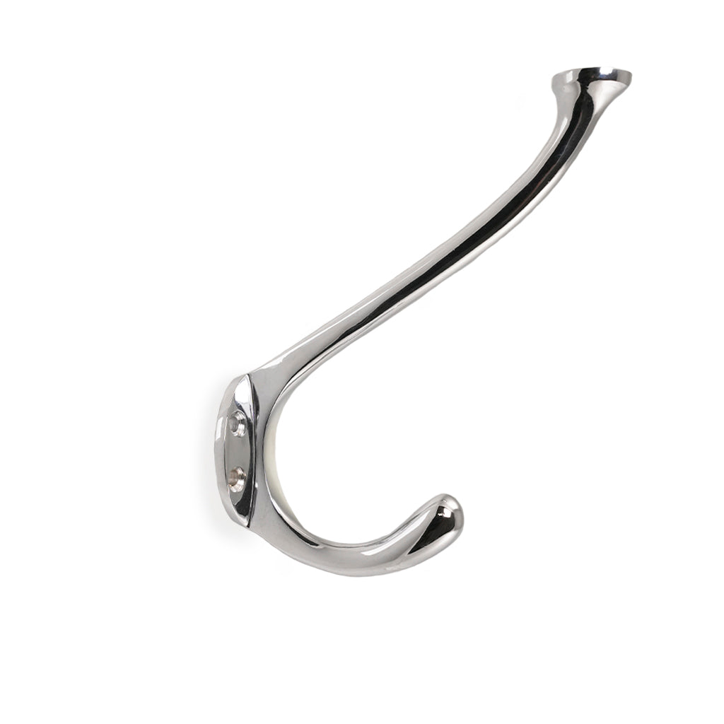 Lund • Hattkrok enkel, blank krom 120 mm.