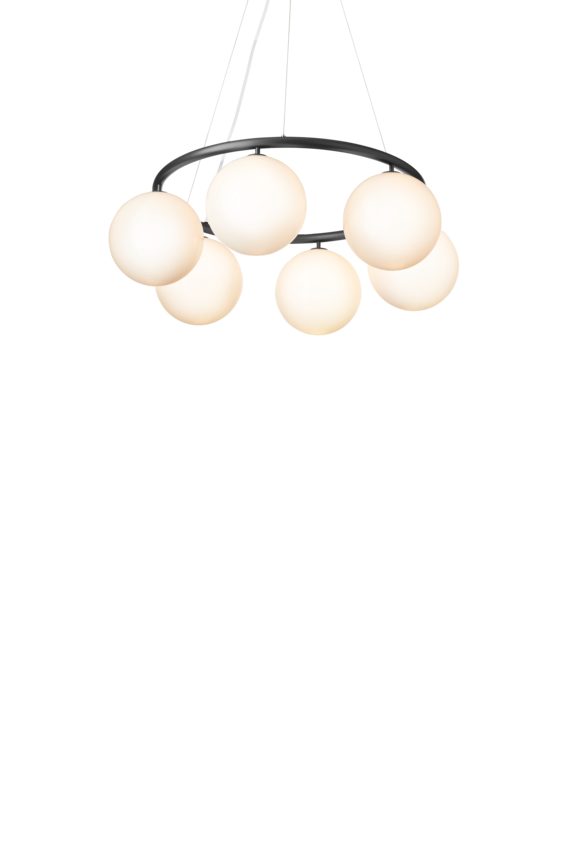Miira 6 Circular ljuskrona, rock grey / opal • NUURA