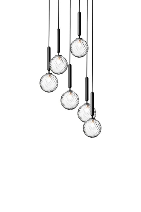 Miira 6 taklampa, rock grey / optic clear • NUURA