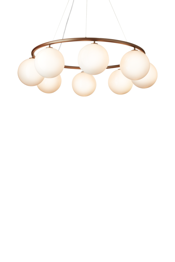 Miira 8 Circular ljuskrona, dark bronze / opal • NUURA