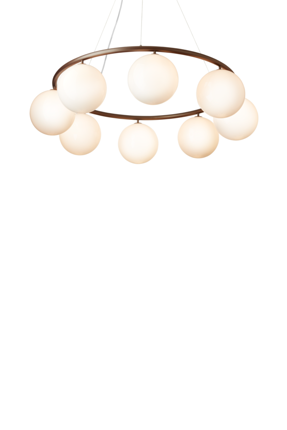 Miira 8 Circular ljuskrona, dark bronze / opal • NUURA
